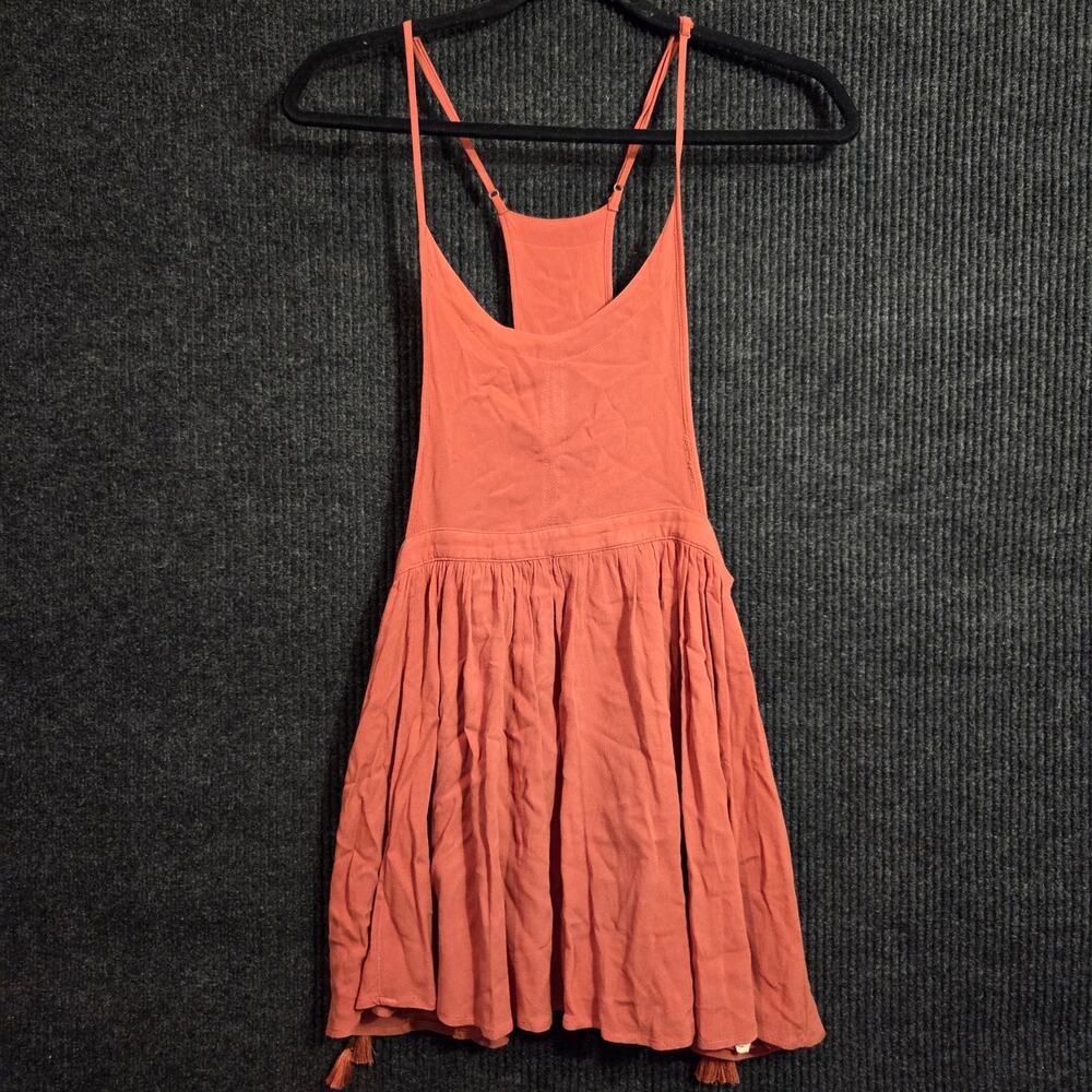 Free People Rust Terracotta Mini Dress Womens Small Racerback Strappy Boho